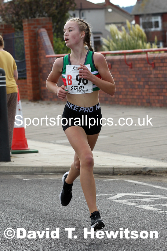 Girls under-15s 2021 Northern 6 and 4 Stage and Young Athletes Road Relays, Redcar. Photo: David T. Hewitson/Sports for All Pics